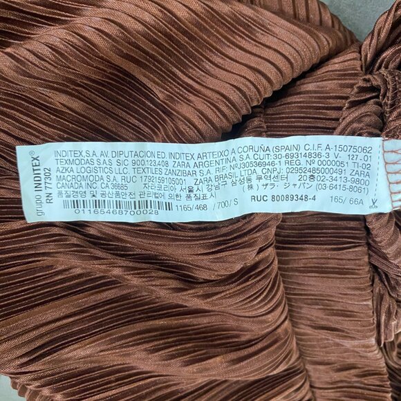Zara | Brown Pleated Palazzo Pants |‎ Size Small Women's - Picture 8 of 12